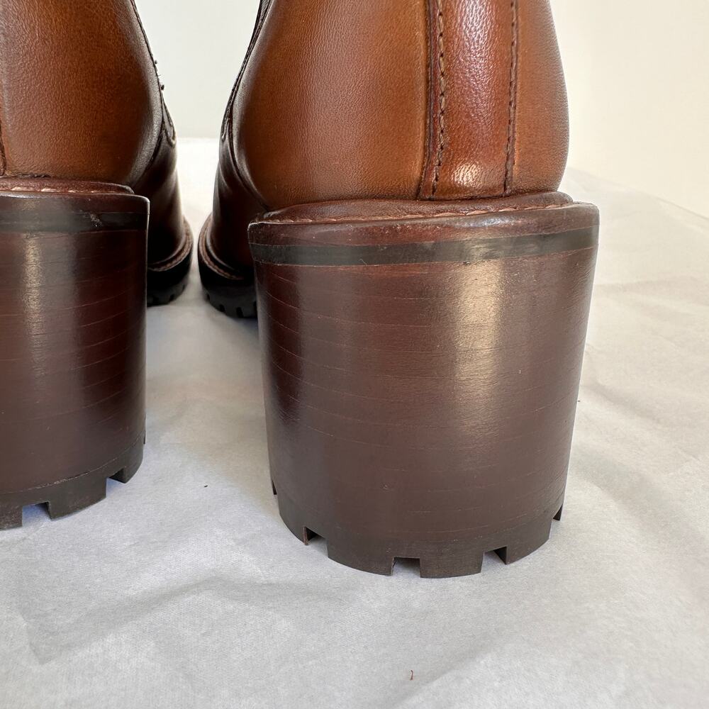 THURSDAY BOOT CO Knockout Heeled Leather Boots in Toffee Brown // 7 - Picture 9 of 13